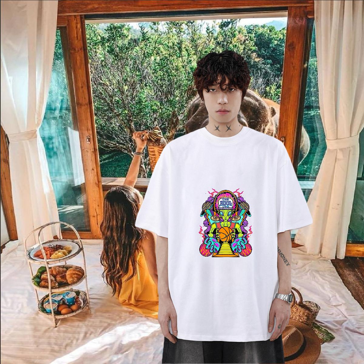 Fashion Design T-Shirts Custom Print Plus Size Men Tees High Street Hip Hop Cotton O Neck Short Sleeves 5A Tops Shirt