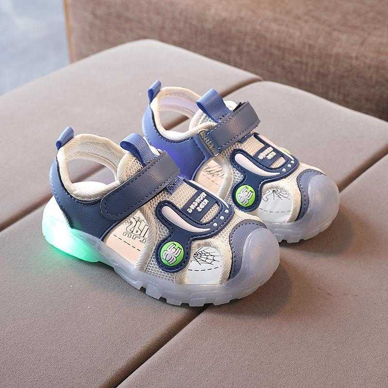 Children Sports Sandals 2024 Spring/Summer New Hollow Net Bread Head Beach Shoes for Boys and Girls Soft Sole Casual Sandals