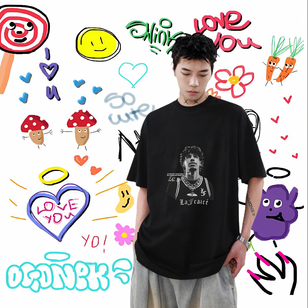 Designer Mens T Shirts Anime Men Tshirts Sport Crew Neck Cotton Breathable Loose Tops Shirt