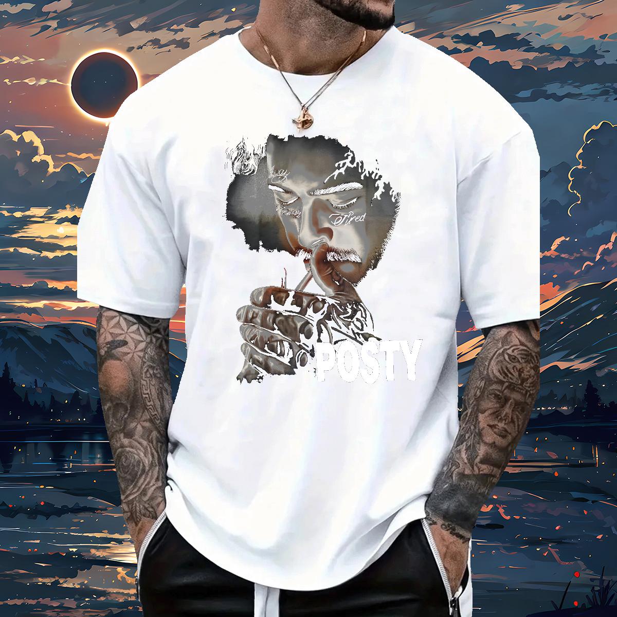 Loose Mens T Shirts ZCY-240626001 230g Cotton Casual Beach Short Sleeve Cotton O-Neck Men Tops Tees Fashion New Graphic Tops Shirt