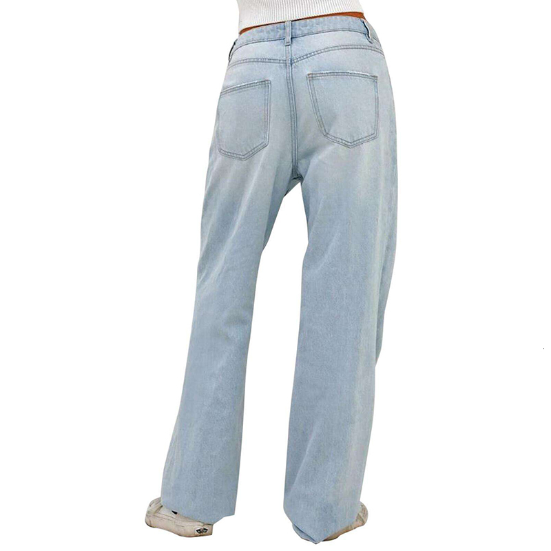 Wholesale Custom Plus Size Women's 100% Cotton Fashion Baggy Jeans Denim Pants For mujer