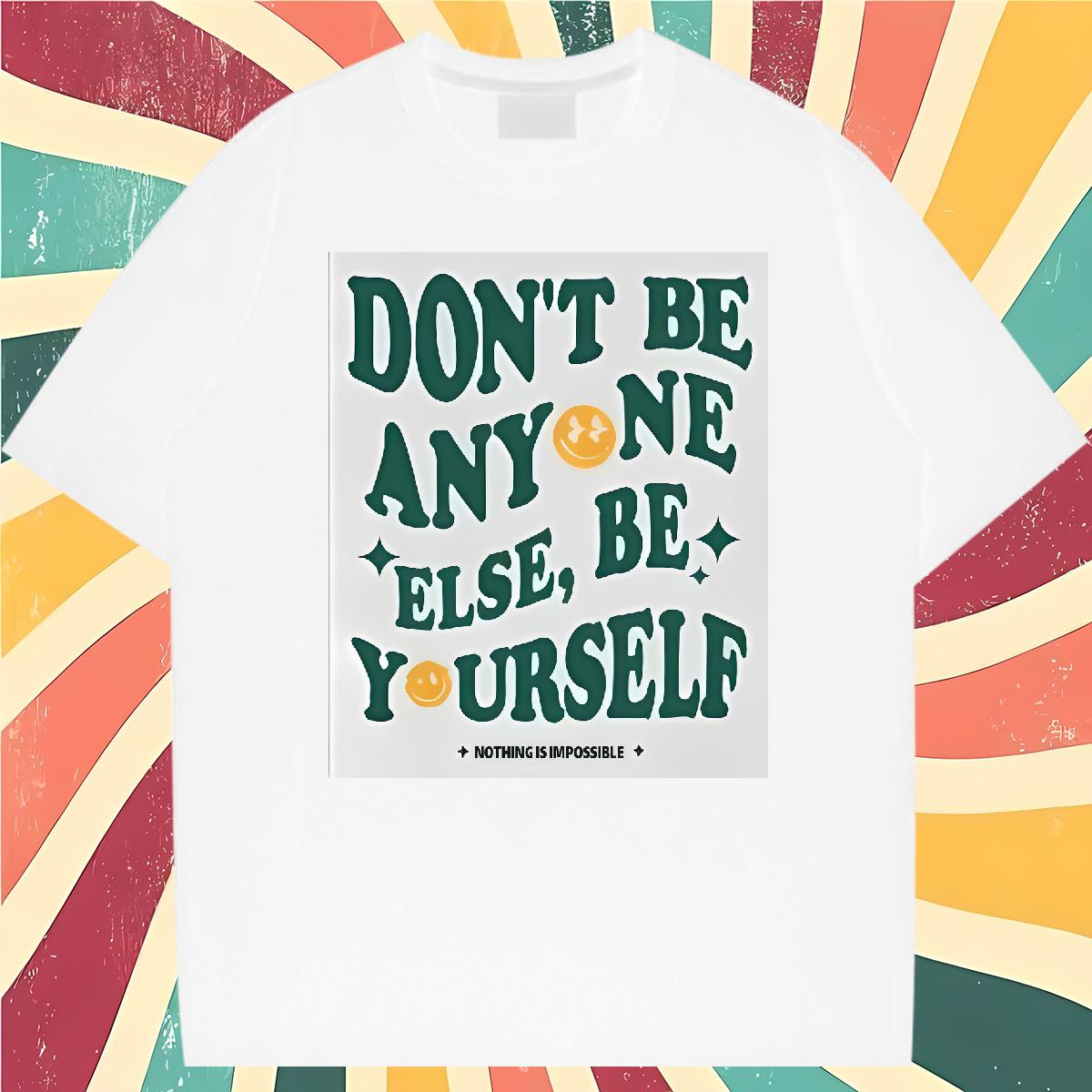 5A Men Tshirts nothing is impossible 230g Cotton Short Sleeve Cotton O-Neck Hip Hop T shirt Plus Size Cartoon DIY Customized Tops