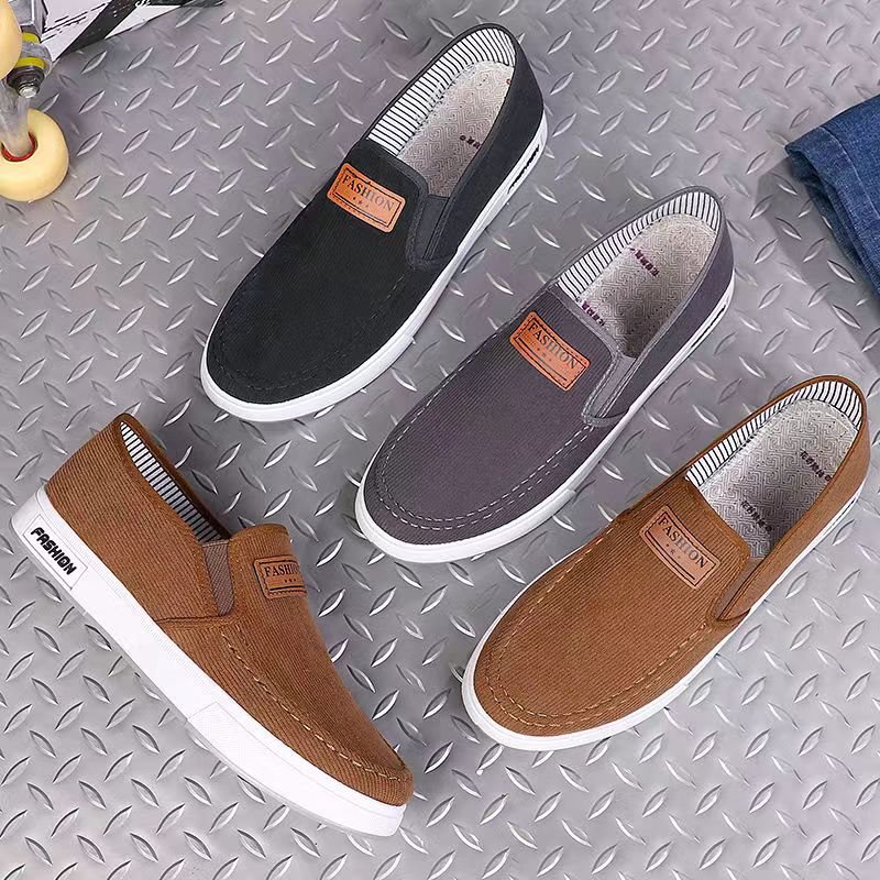 Free shipping men's shoes Spring and Autumn cloth shoes Soft sole Anti slip breathable comfortable casual work shoes Fashion versatile canvas sho