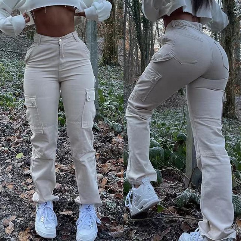 Ladies Casual Pants Jeans New Fashion Women's Streetwear Hip-Hop Cargo Baggy Loose Low waist Y2K Style Multiple Pockets