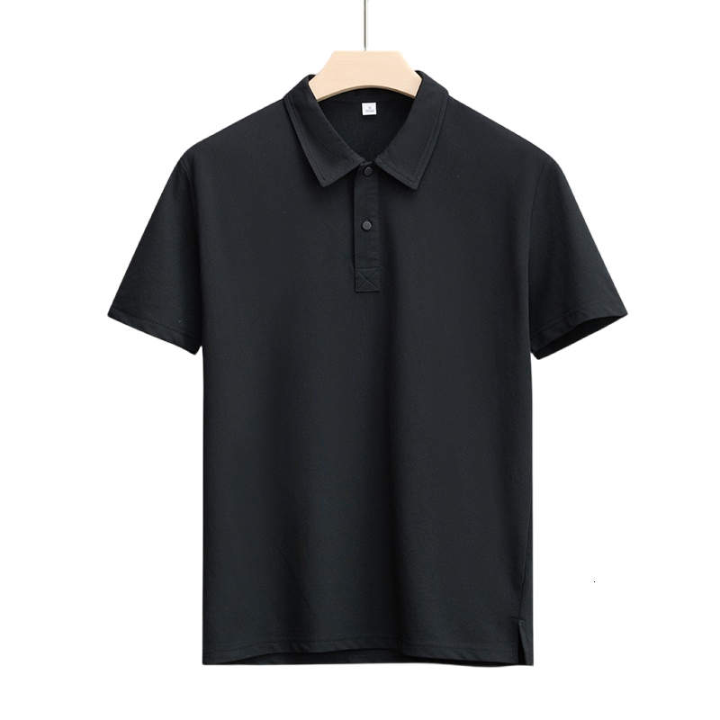2023 Summer New Solid Color Polo Shirt Men's Simple Basic Thin Breathable Short Sleeve T-shirt