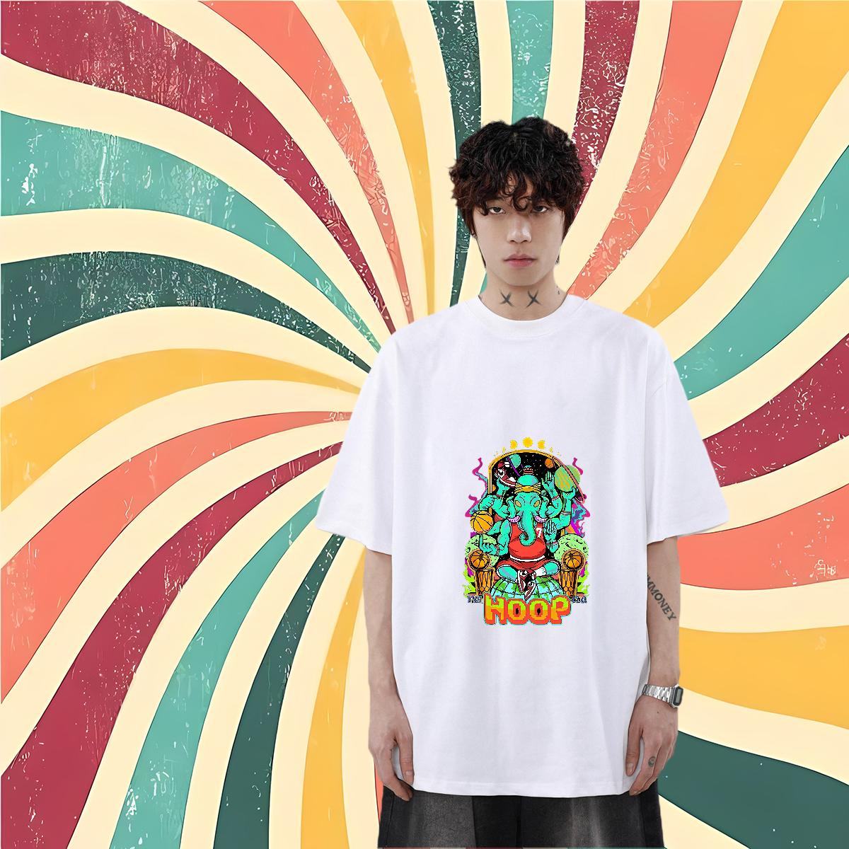 2024 DIY T shirt Black Oversized Tshirts Sports Casual O-Neck Short Sleeve Cotton Unisex Tee Shirt