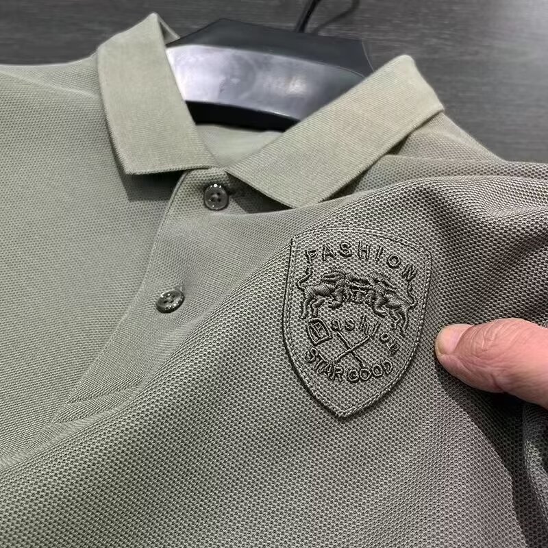 Men's Summer 2024 New Short sleeved Polo Shirt Design Sense Flip Collar T-shirt Loose Casual Versatile Clothes