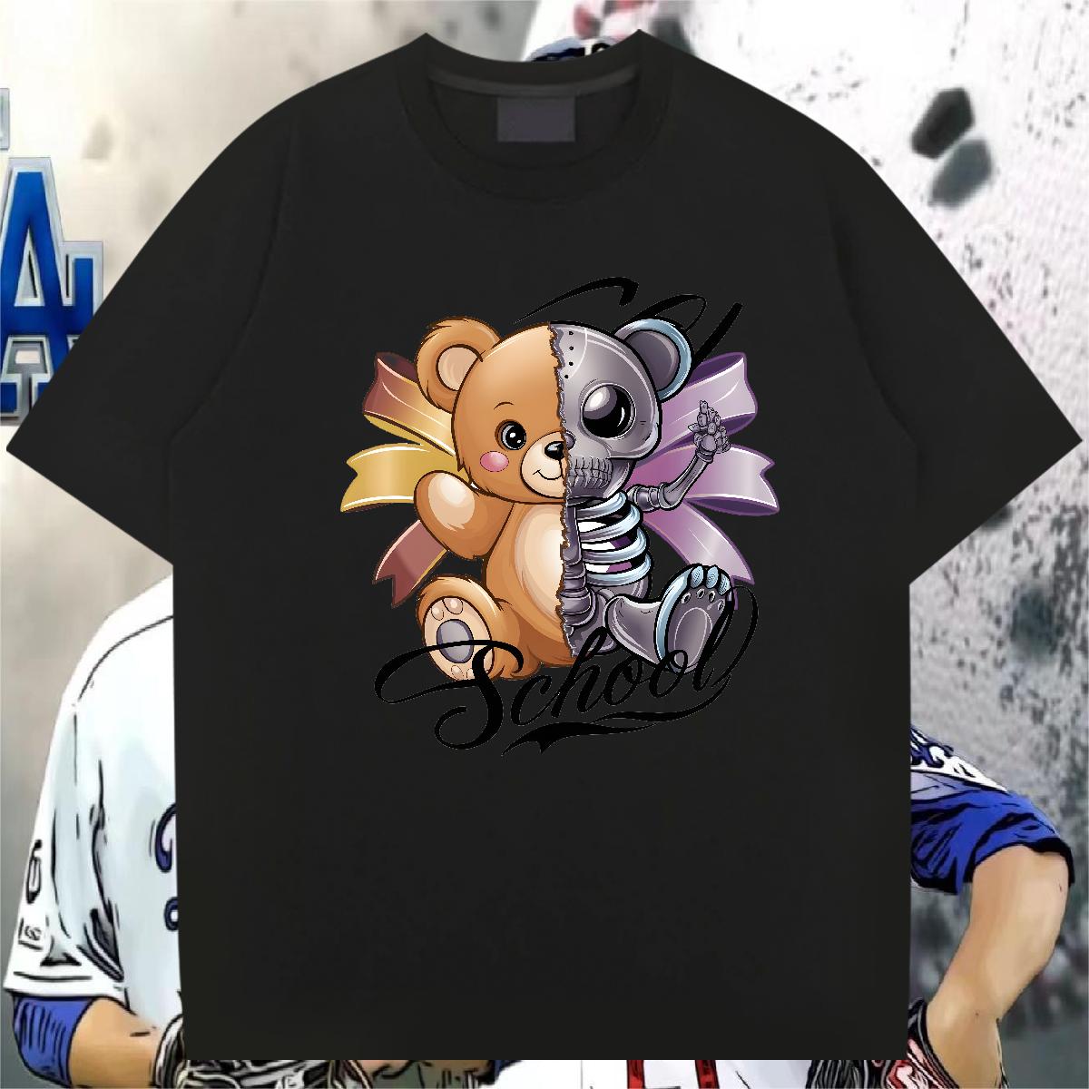 Wholesale Men T Shirts bear 230g 100% Cotton Outdoor Cotton Breathable Short Sleeve Couples T Shirts Classic Casual Custom Printing Tops Tees