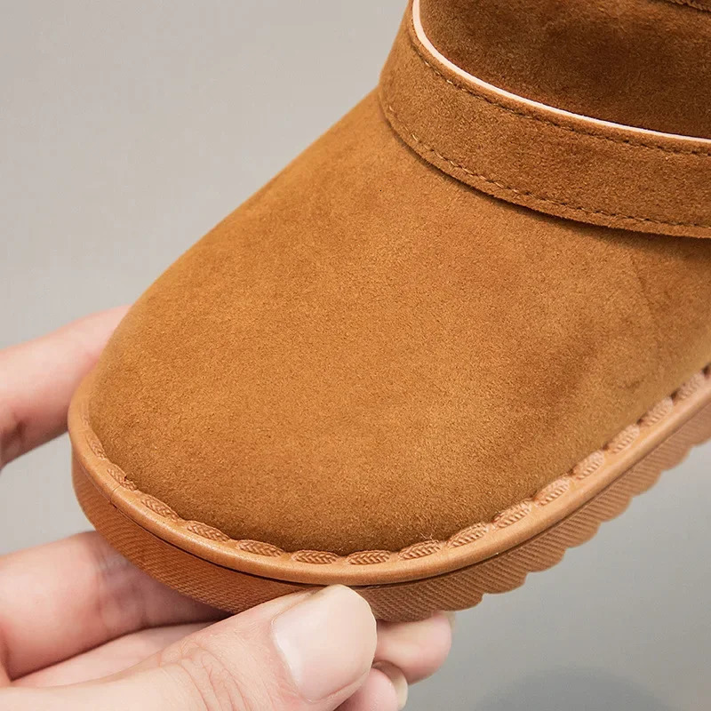 Kids Snow Boots Girls Ankle Winter Boots Warm Plush Boys Fur Shoes Children Buckle Platform Boots Size 23-36 240711