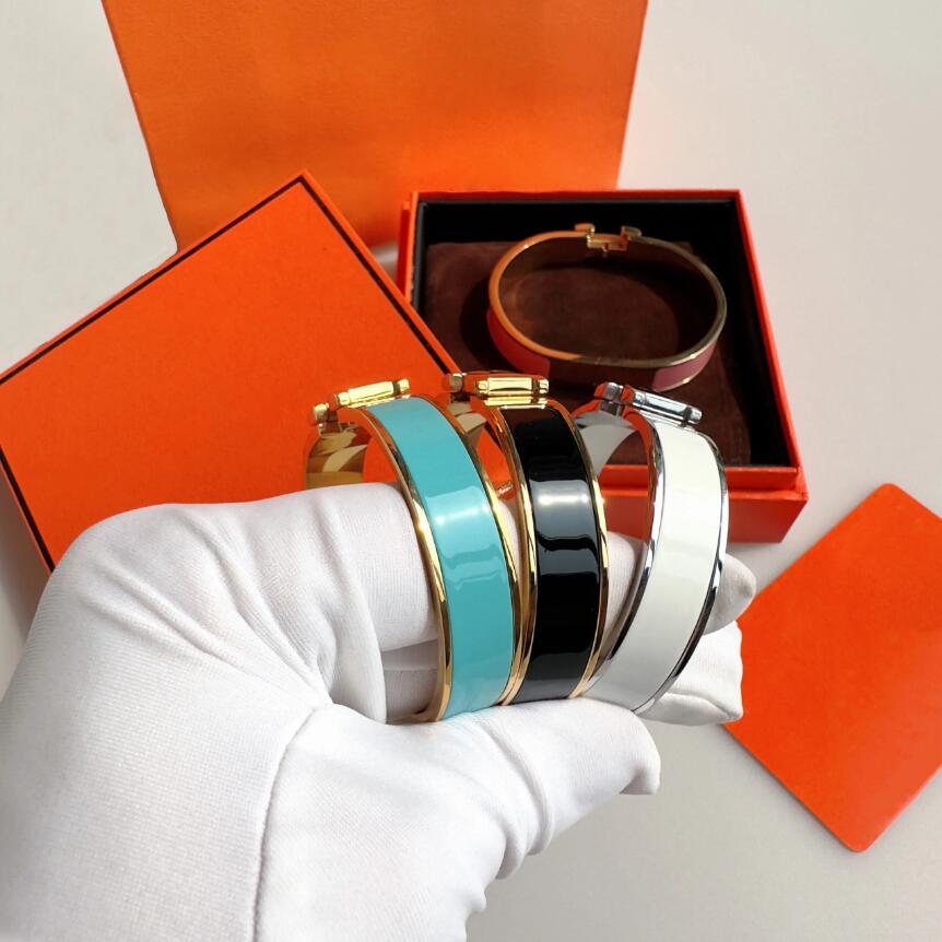Designer Bracelet Classic Letter Bracelet Men's Women's Jewellery Couple's Bracelets 18k Gold Rose Gold Silver Tri-Colour Bangle 12MM Wide Luxury Jewellery