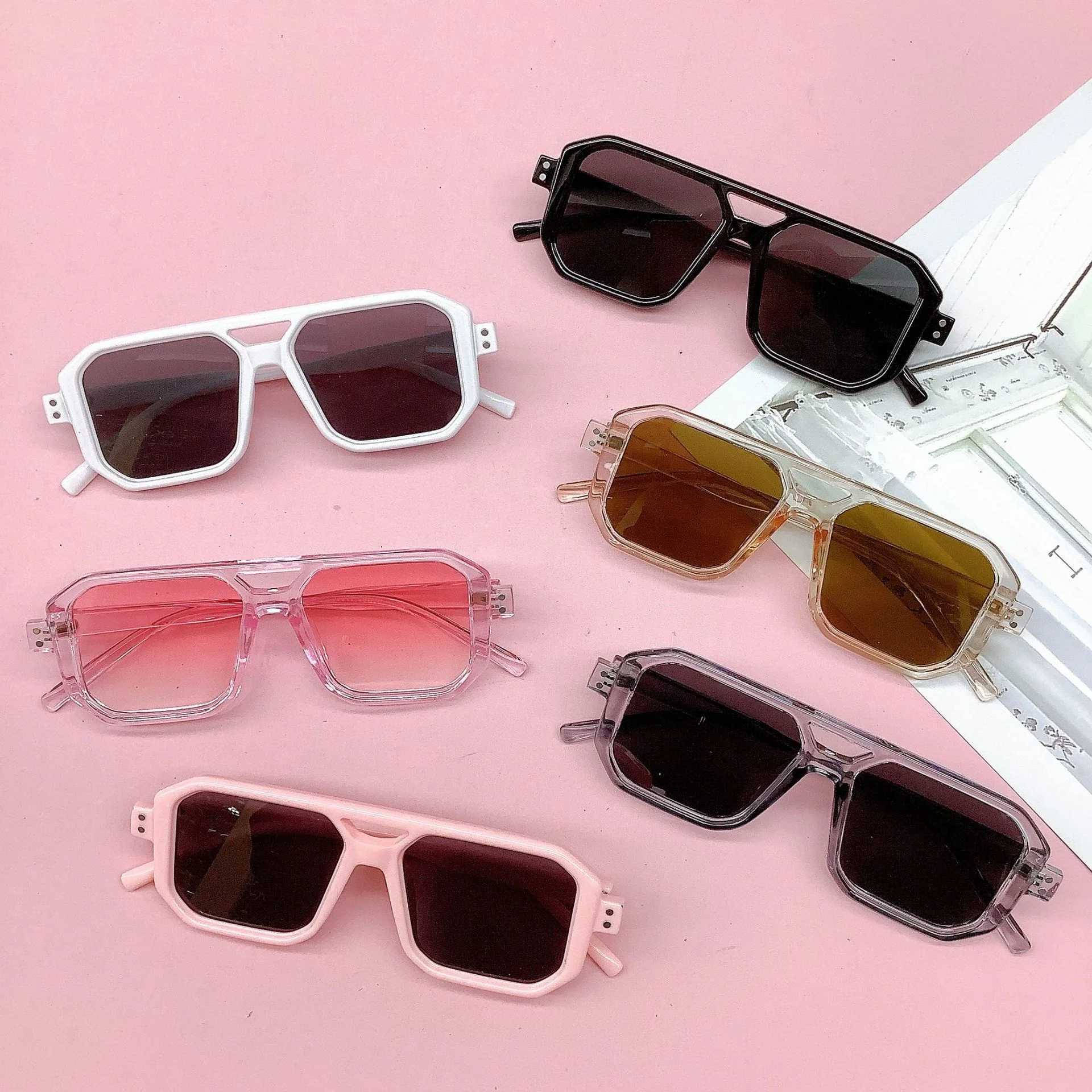 Sunglasses Fashion double-beam childrens sunglasses version sunscreen sun-shading concave baby sunglasses UV protection