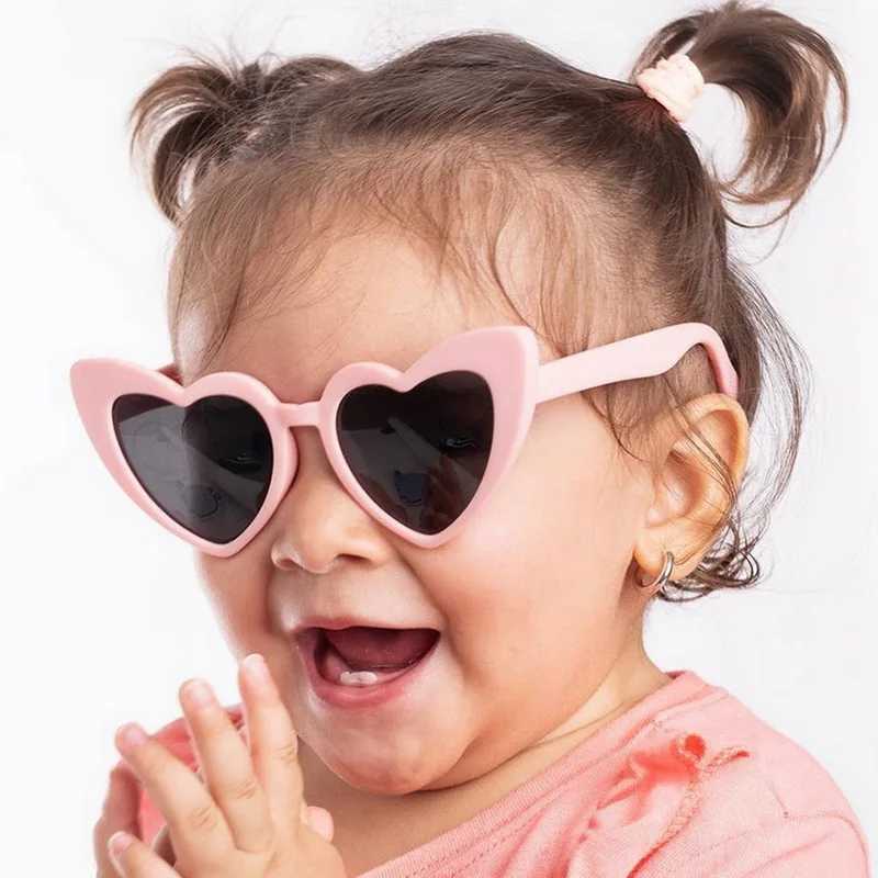 Sunglasses Heart-Shaped ChildrenS Sunglasses Girls Boys Vintage Outdoor Uv400 Protection Eyewear Cute Full Rim Kids Sun Glasses Goggles