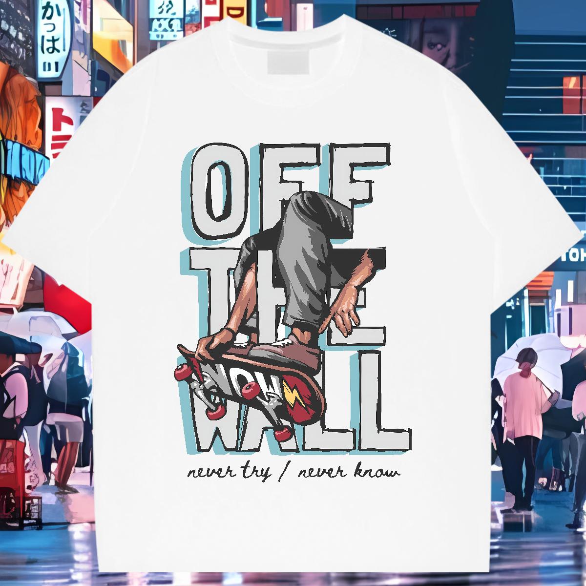 Casual New Men T Shirts Graffiti Art 100% Cotton 230g Graphic Anime Printing Street Men Tops Tees O-Neck Short Sleeve Cotton High Quality