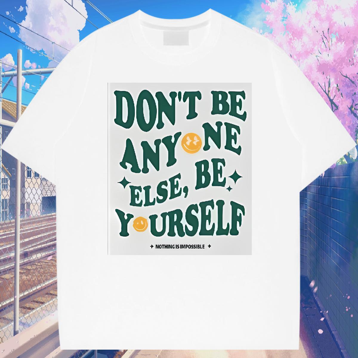 Fashion New T shirt nothing is impossible 230g Cotton Black Oversized Men Clothes T-Shirt Beach O-Neck Short Sleeve Cotton Cool Tshirts