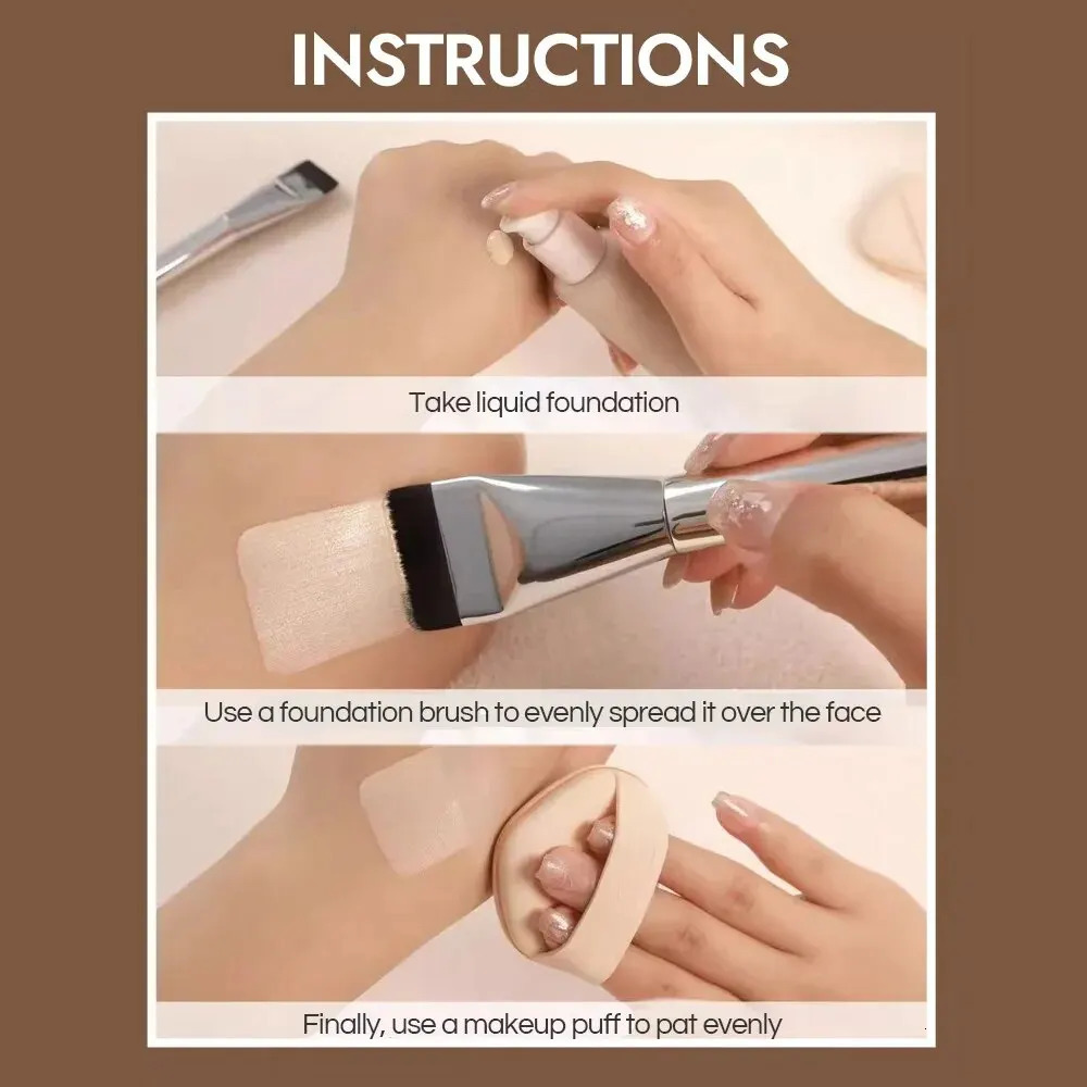 Flat head basic brush with ultra-thin brush head that can track Gecomo basic makeup brush 240715