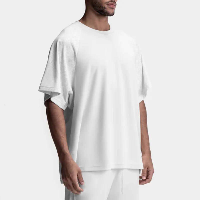 Men's T-Shirts Summer Mens Casual Short-Sleeved T-Shirt Gym Fitness Sports Quick Dry Basketball Tee Bodybuilding Workouts Sweatshirt Clothing 240