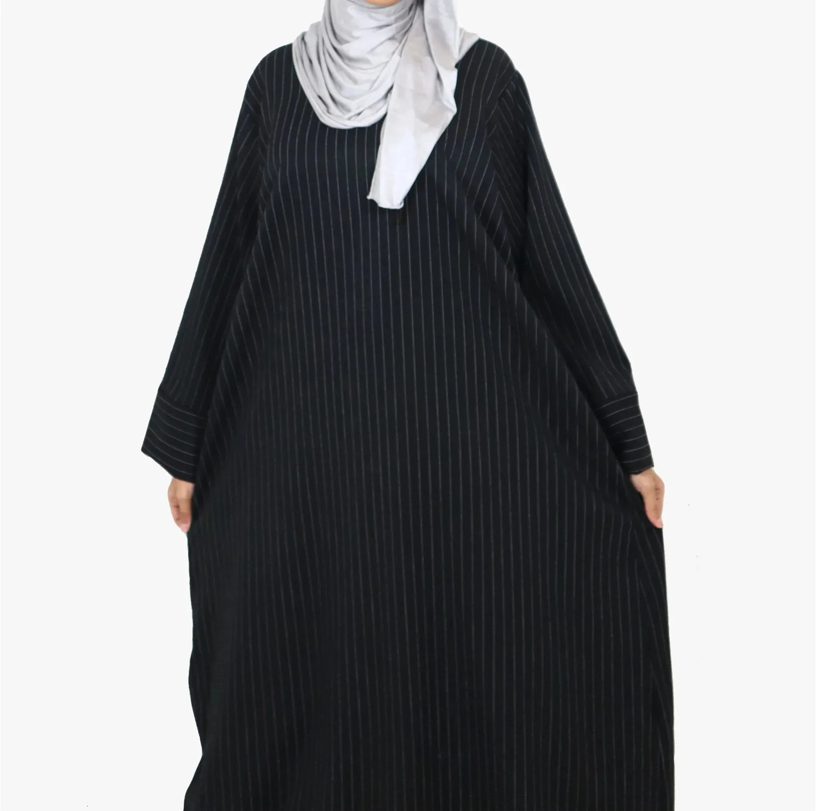 Autumn Abaya Dubai Turkey Muslim Party Long Dress Brown Stripes African Dresses for Women Abayas Islam Clothes Kaftan Hijab Robe 240715