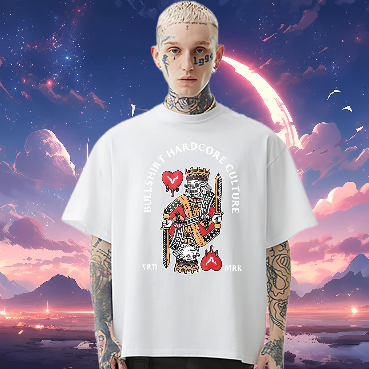 2024 New T-Shirts fashion 230g 100% Cotton Custom Print Plus Size Mens Tshirts Street Wear O-Neck Short Sleeve Cotton Loose Top Tees