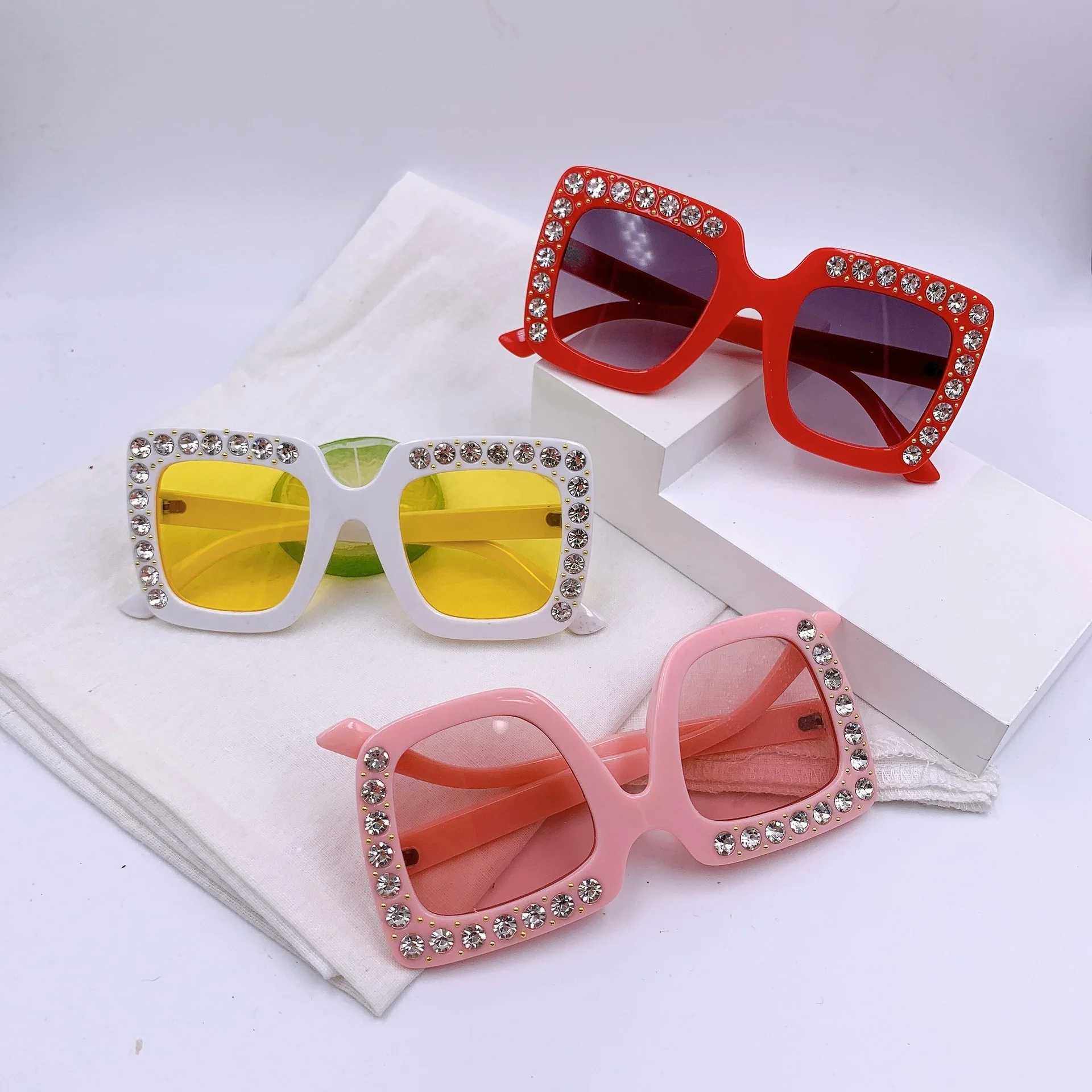Sunglasses New frame square fashion trendy children street shot with glasses Childrens personalized outdoor sunshade sunglasses