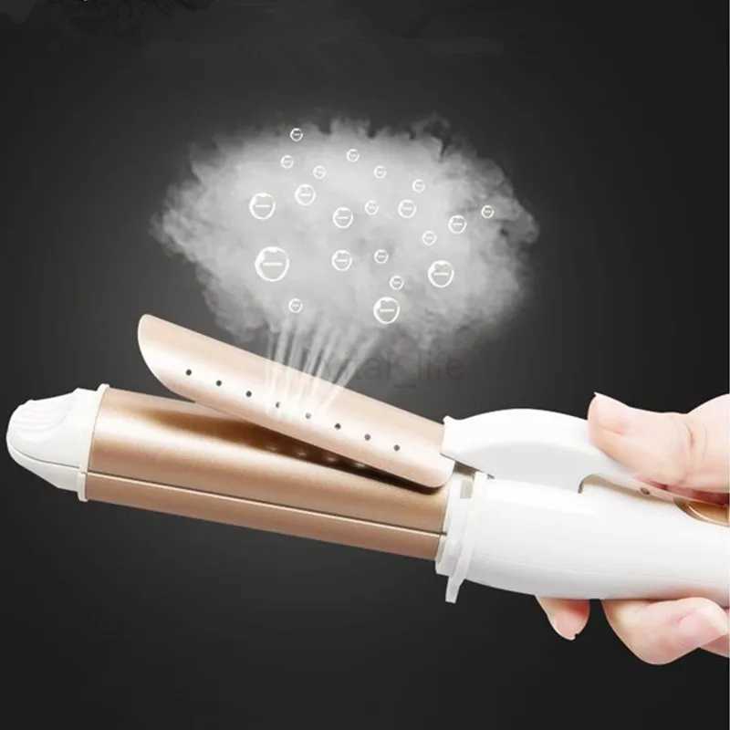 Professional Hair Styling Tools 3 In 1 Gold Ceramic Hair Curling Iron Hair Curler Hair Straightener Heated Roller MultifunctionCL240716