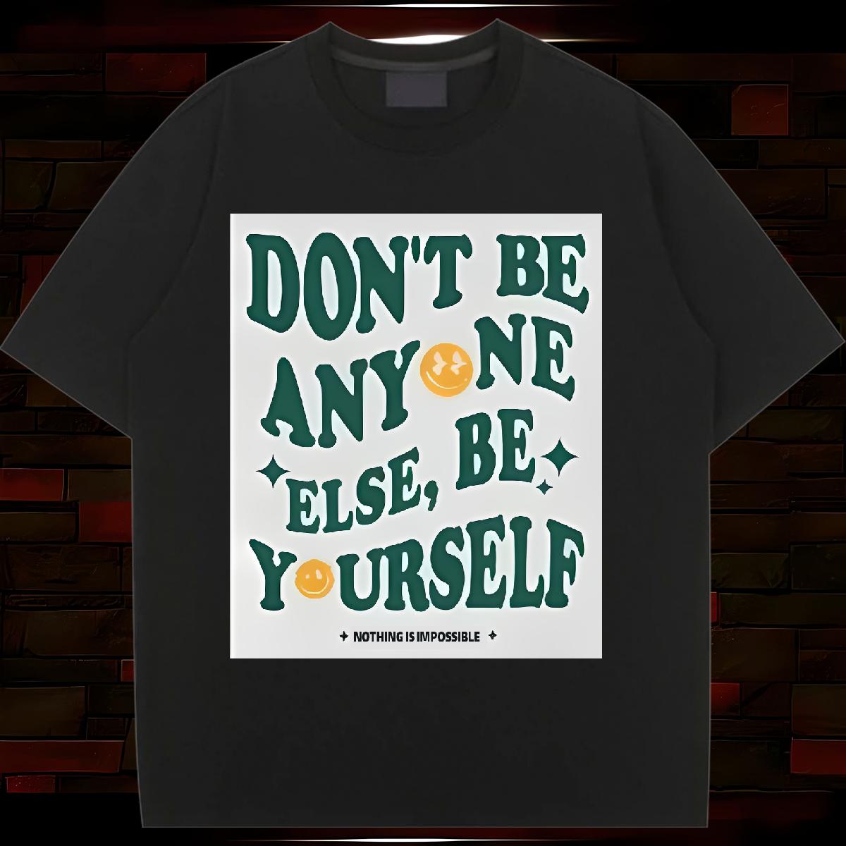 Stylist T Shirt For Woman Crew Neck Cotton Breathable don't be any one else 230g Cotton Beach Women Tees Cartoon Print Soft Polos