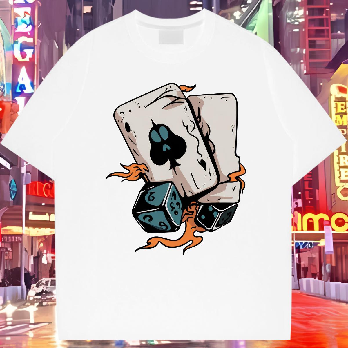 Brand Man T Shirts Poker 230g 100% Cotton Customized Sports Casual Men Clothes T-Shirt Cotton Breathable Soft Wholesale