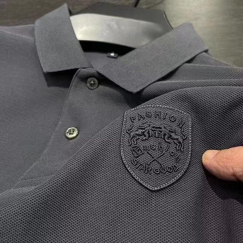 Men's Summer 2024 New Short sleeved Polo Shirt Design Sense Flip Collar T-shirt Loose Casual Versatile Clothes