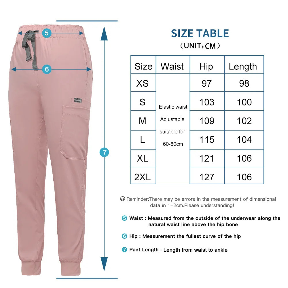 Zipper Straight Unisex Jogger Pants Dentist Pants Beauty Salon Nursing Men Pants Spa Uniform Pants Pet Doctor Scrub 240715