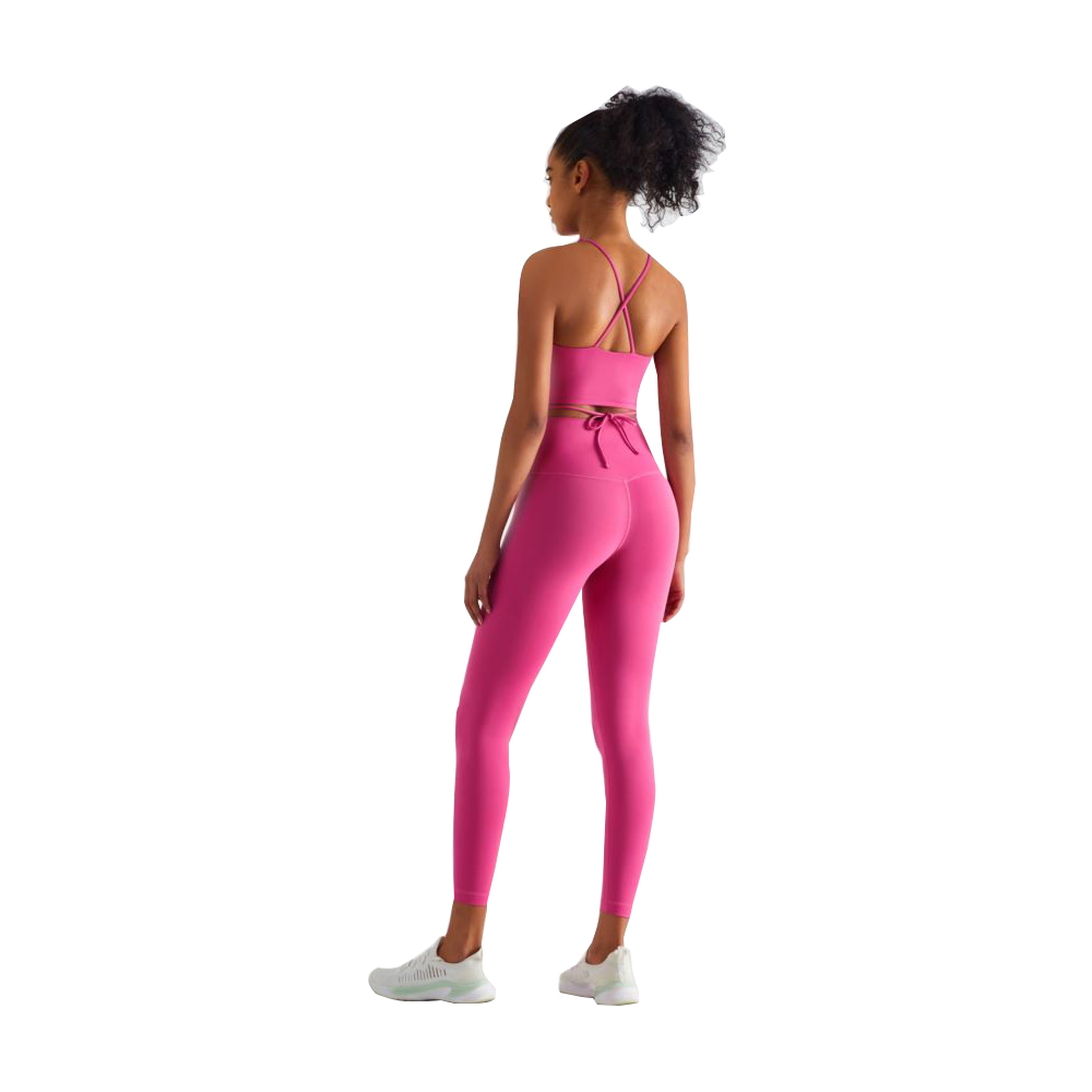 Women's Yoga Leggings High Waist Stretchy Fitness Womens Ninth Sport Pants Nylon T Shape Soft Elastic Push-UP Tight Activewear