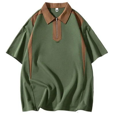 Summer's main promotion of new polo shirts, couple style short sleeved pure cotton men's youth casual fashion label lapel loose T-shirt