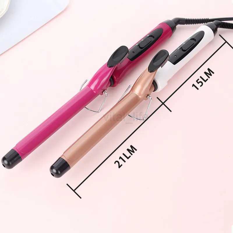 1PC 9mm 13mm 22mm Professional Gold Electric Hair Curler Curling Iron Hair Waver Pear Flower Cone Curling Wand Styling Tool 2#CL240716