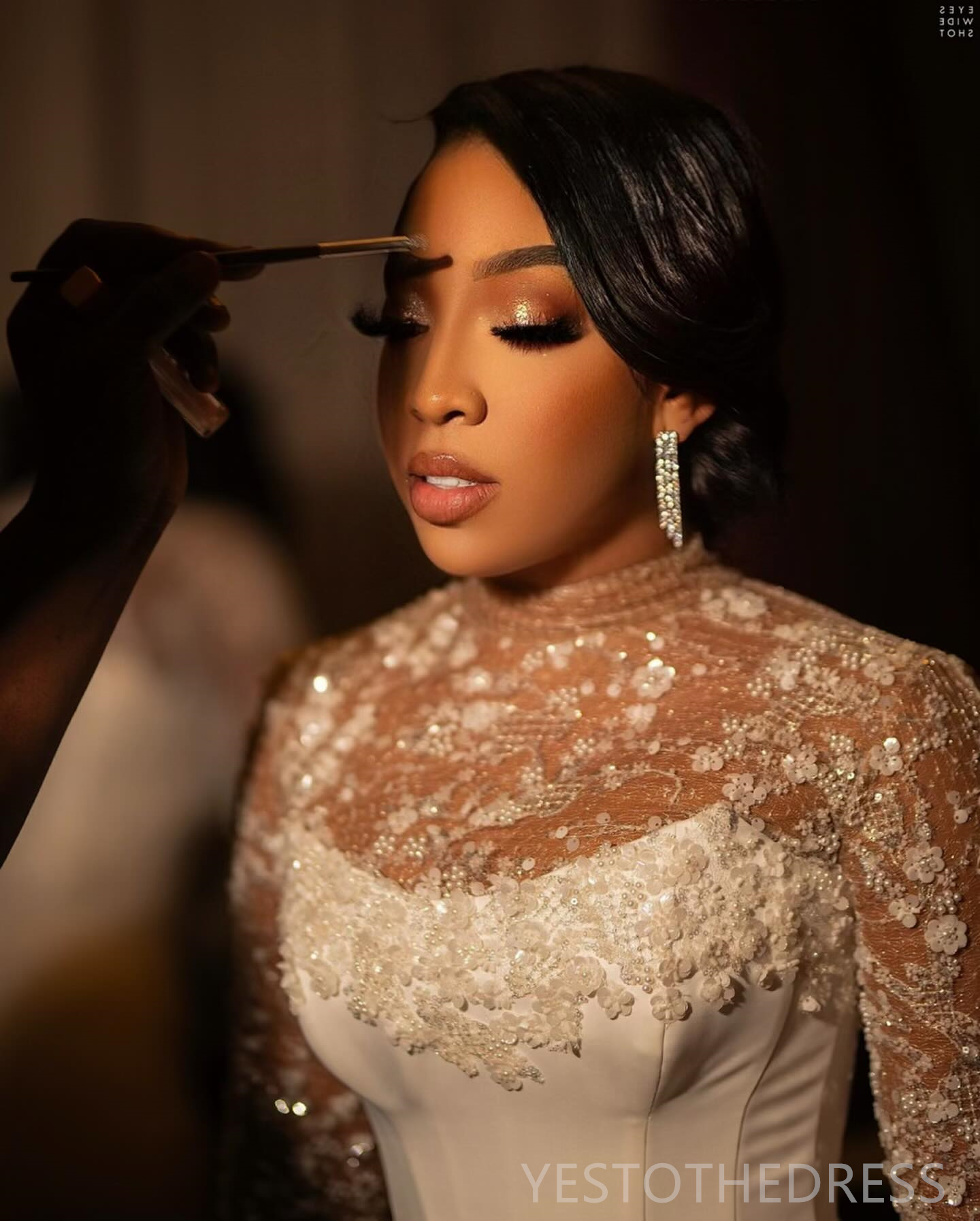 R&W 2024 African Arabic Dresses Bridal with Detachable Train High Neck Long Sleeves Beaded Lace Pearls Rhies Wedding Gowns for Bride Marriage D276