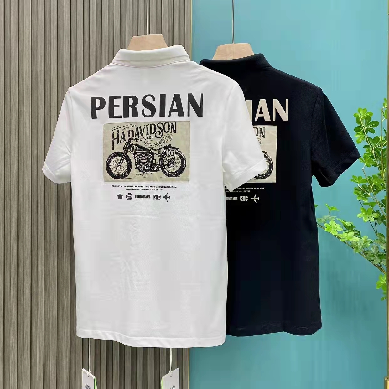 Summer silk cotton polo shirt with short sleeves, slim fit, embroidered print t-shirt, men's fashion