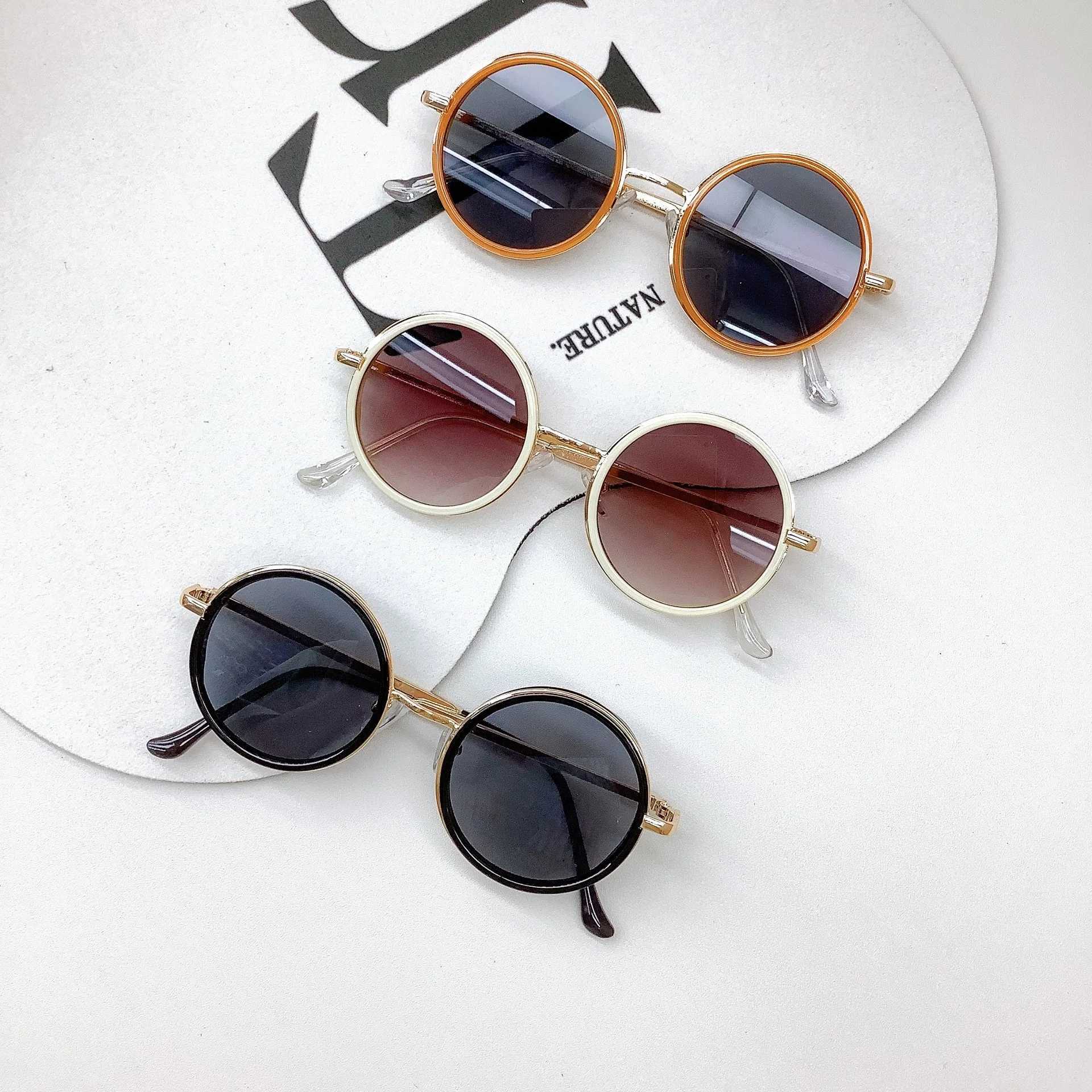 Sunglasses Fashionable and Cute Childrens Sunglasses Edition Baby Sunglasses Round Frame Boys and Girls Trend Sun Protection Sun