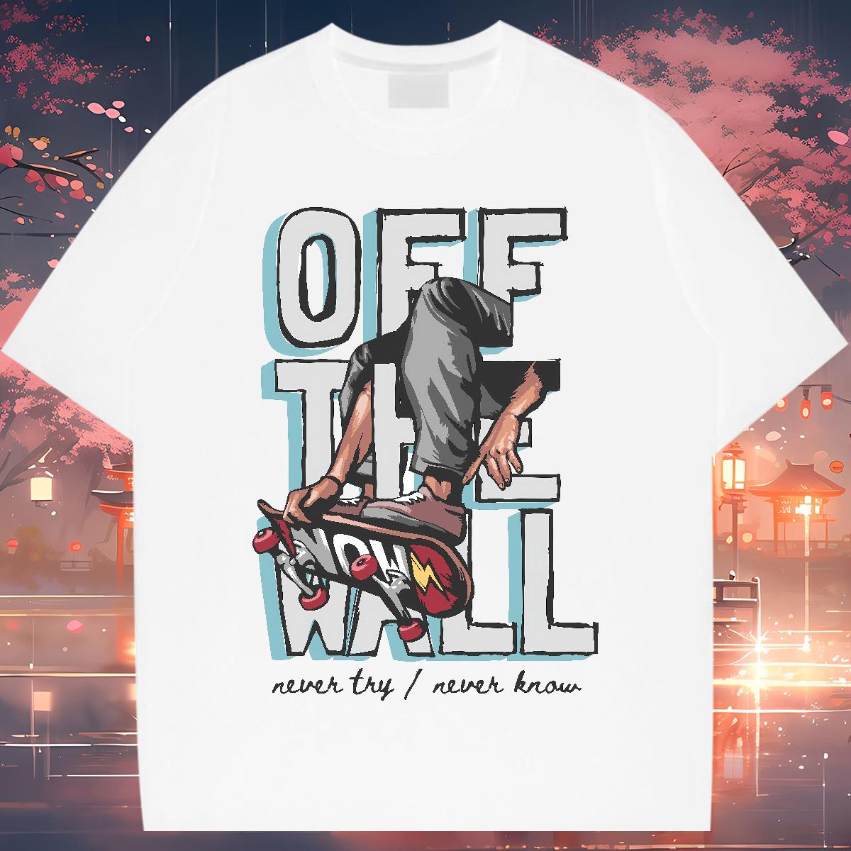 Custom T Shirt For Man Graffiti Art 100% Cotton 230g DIY Anime Tshirts Sport Breathable Crew Neck Cotton Soft Tops