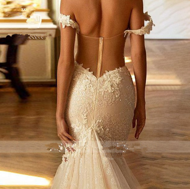 NOVIAS Mermaid Dresses For Women 2024 Sexy Off Shoulder Backless Sweetheart Appliques Lace Romantic Wedding Gown