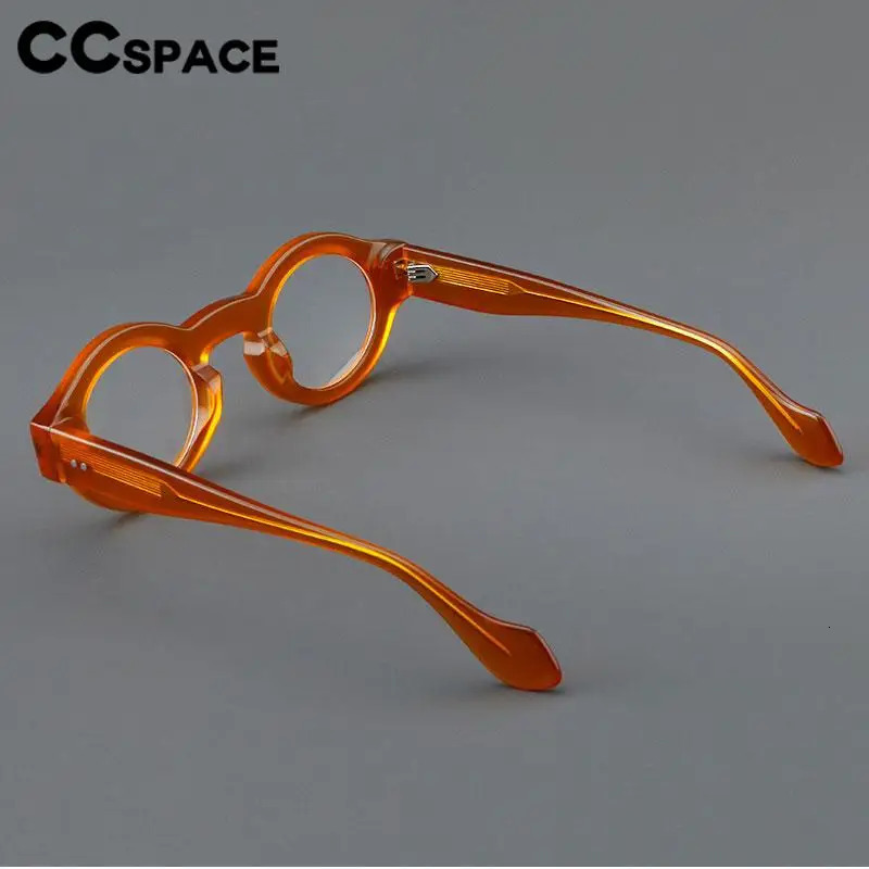 57359 Round Thicken Acetate Spectacle Frame Fashion Rivet Optical Glasses Men Lady Vintage Prescription Eyeglass 240712