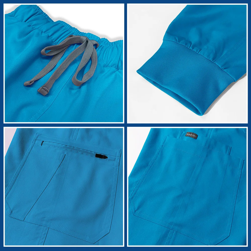 Women Scrubs Sets Slim Fit Uniform Gowns Nurse Accessories Pet Shop Dental Clinic Phary Lab Workwear Clothes 240715