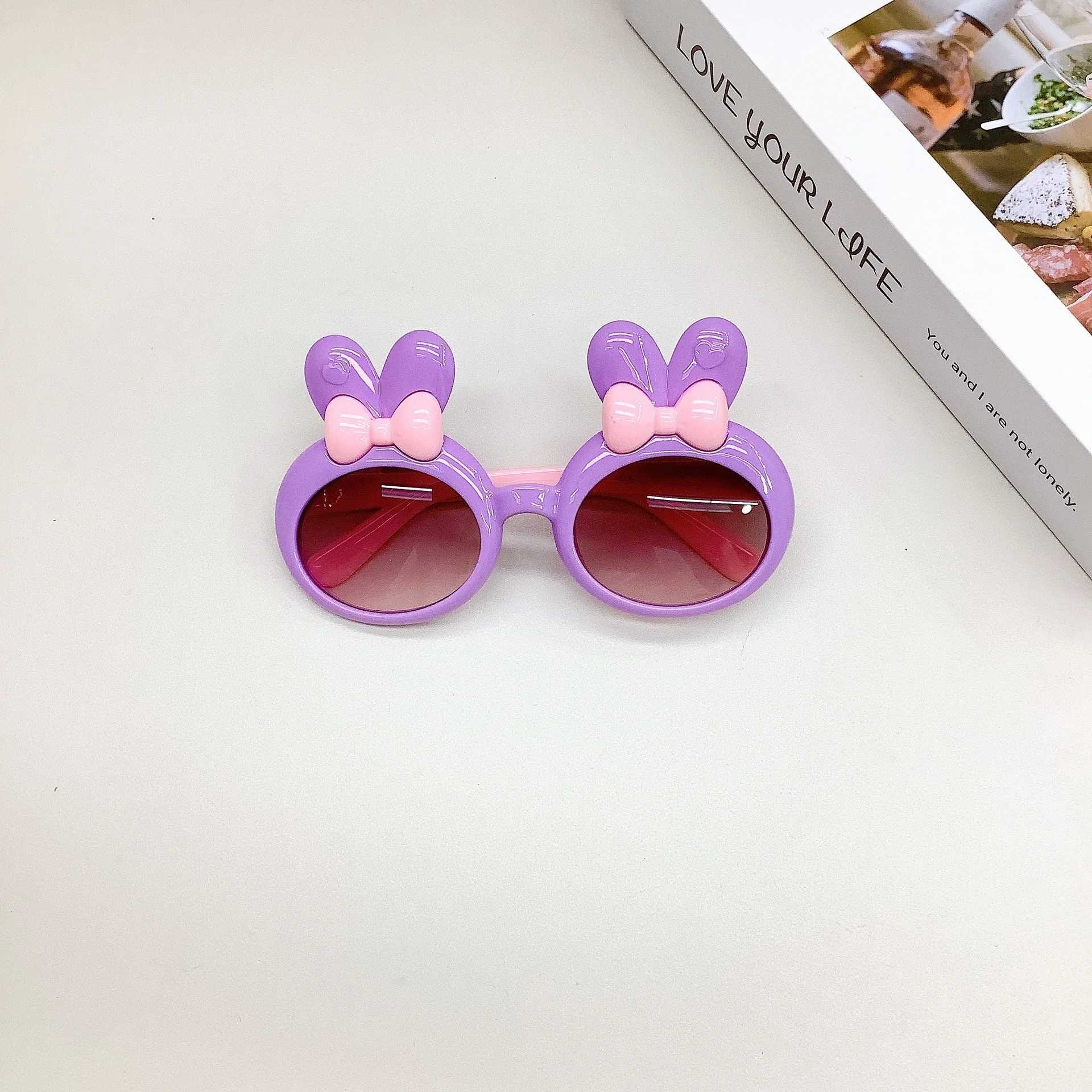 Sunglasses Cartoon cute rabbit ear baby sunglasses fashion trend Korean version UV resistant childrens sunglasses Sun protection glasses