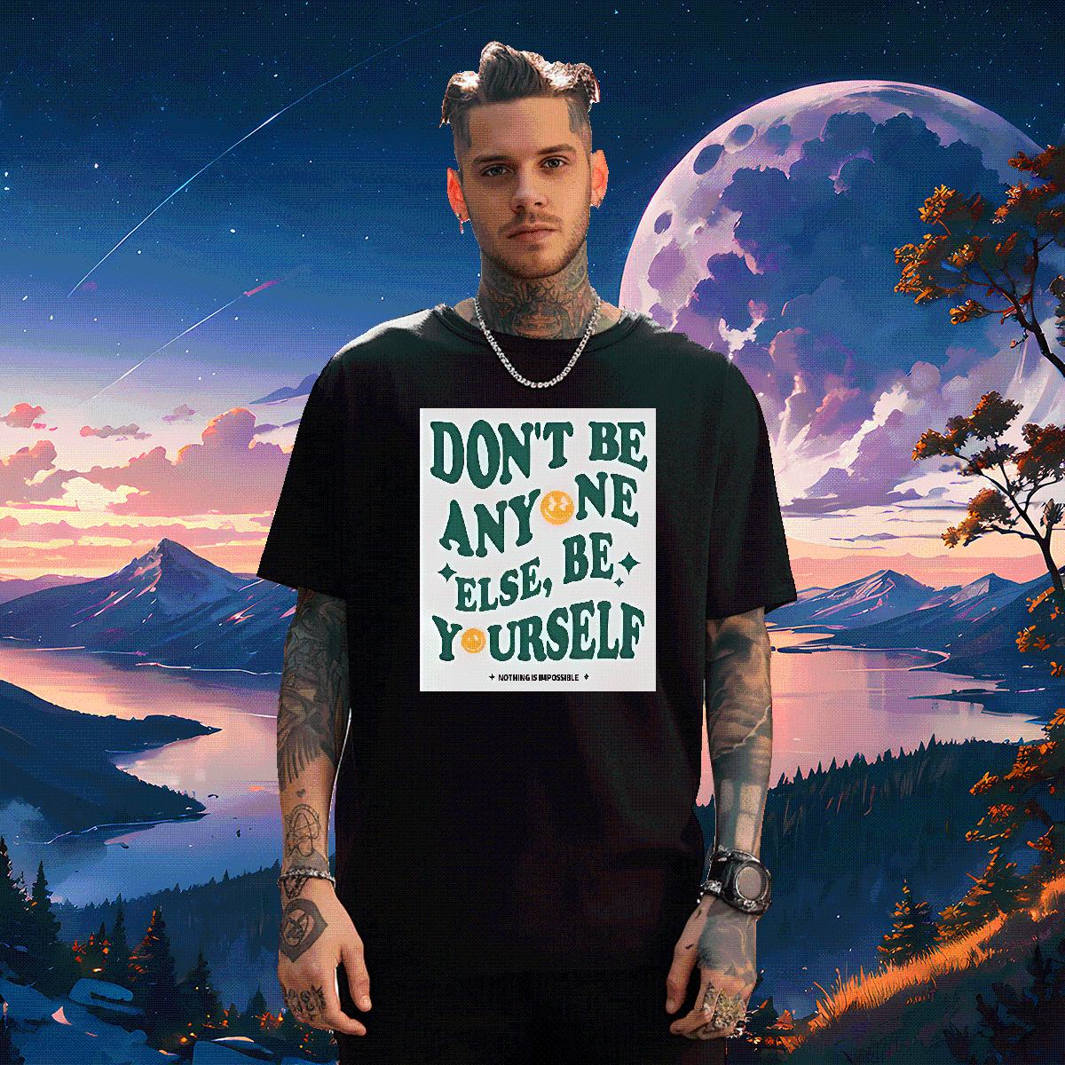 Designer Tshirt for Man Woman be yourself 100% Cotton 230g Crew Neck Cotton Summer Casual T shirt White Plus Size Fashion Designer Tshirts