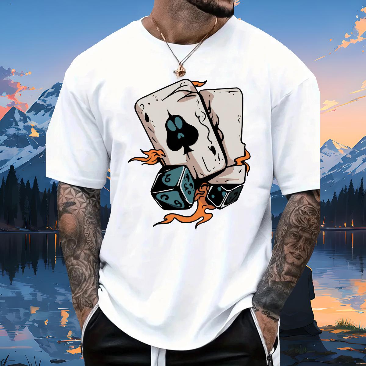 2024 New Man T Shirts Cards 100% Cotton 230g Customized Print Home Outdoor Tshirt for Man Woman Breathable Short Sleeve Unisex