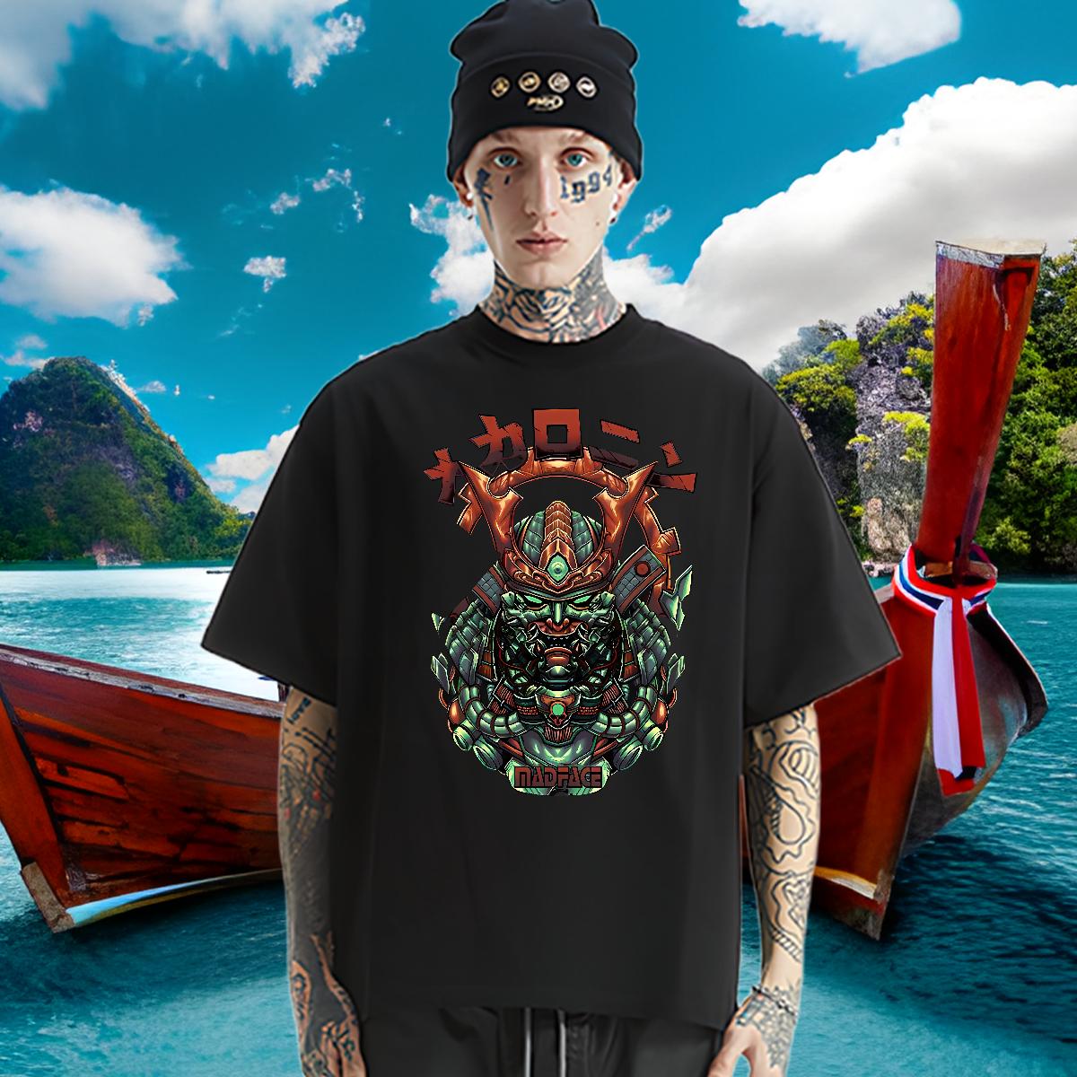 2024 Summer T shirt fashion 100% Cotton 230g Black Oversized Mens Tshirts Hip Hop Street Breathable Crew Neck Cotton Designer Tops Tees