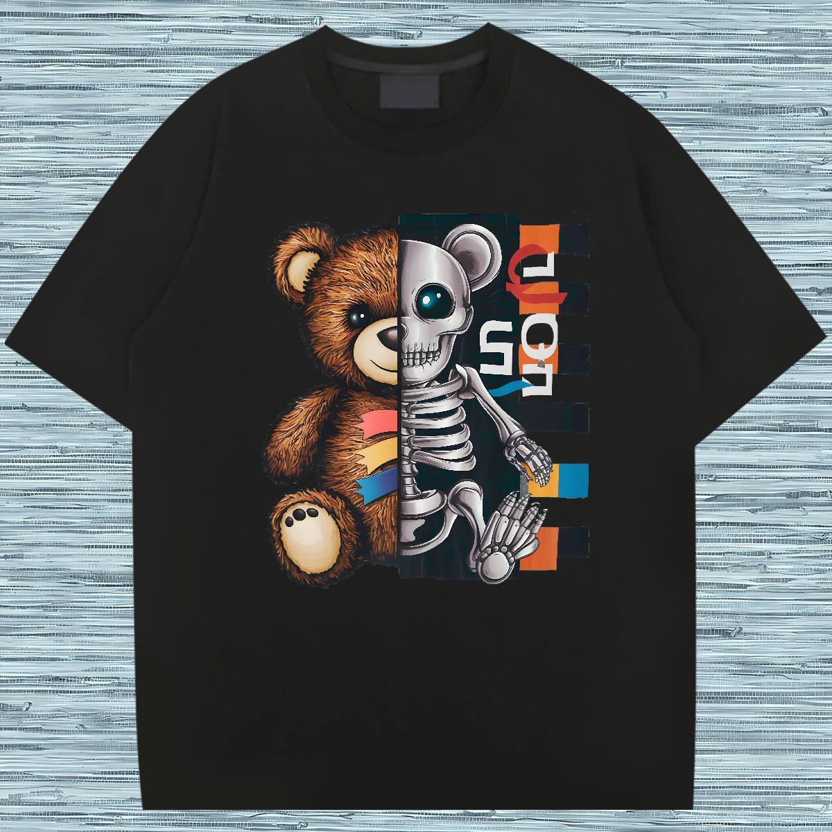 Brand T Shirt For Man bear 230g Cotton Casual Crew Neck Cotton Men Clothes T-Shirt Custom Oversized Tops