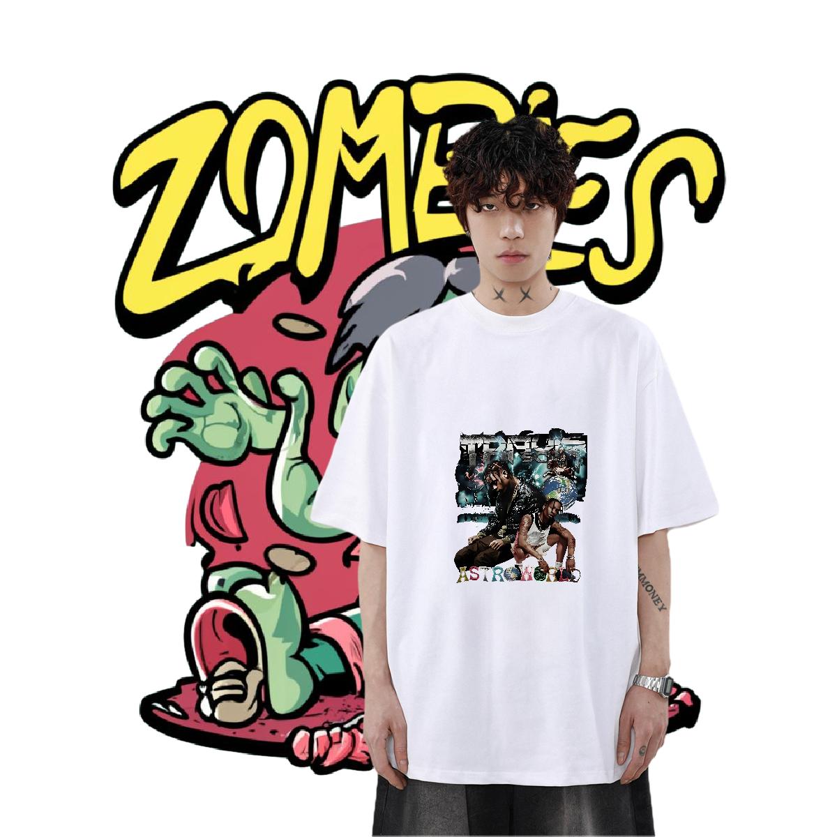 Fashion New T-Shirts Anime Print Men Tees Sports Casual Breathable Crew Neck Cotton Loose Fit Tees Shirts