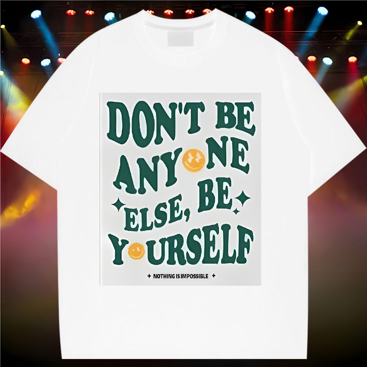 Fashion New T Shirts Women O-Neck Short Sleeve Cotton be yourself 100% Cotton 230g Beach Womens Tshirts Custom Print Plus Size Lady Clothings