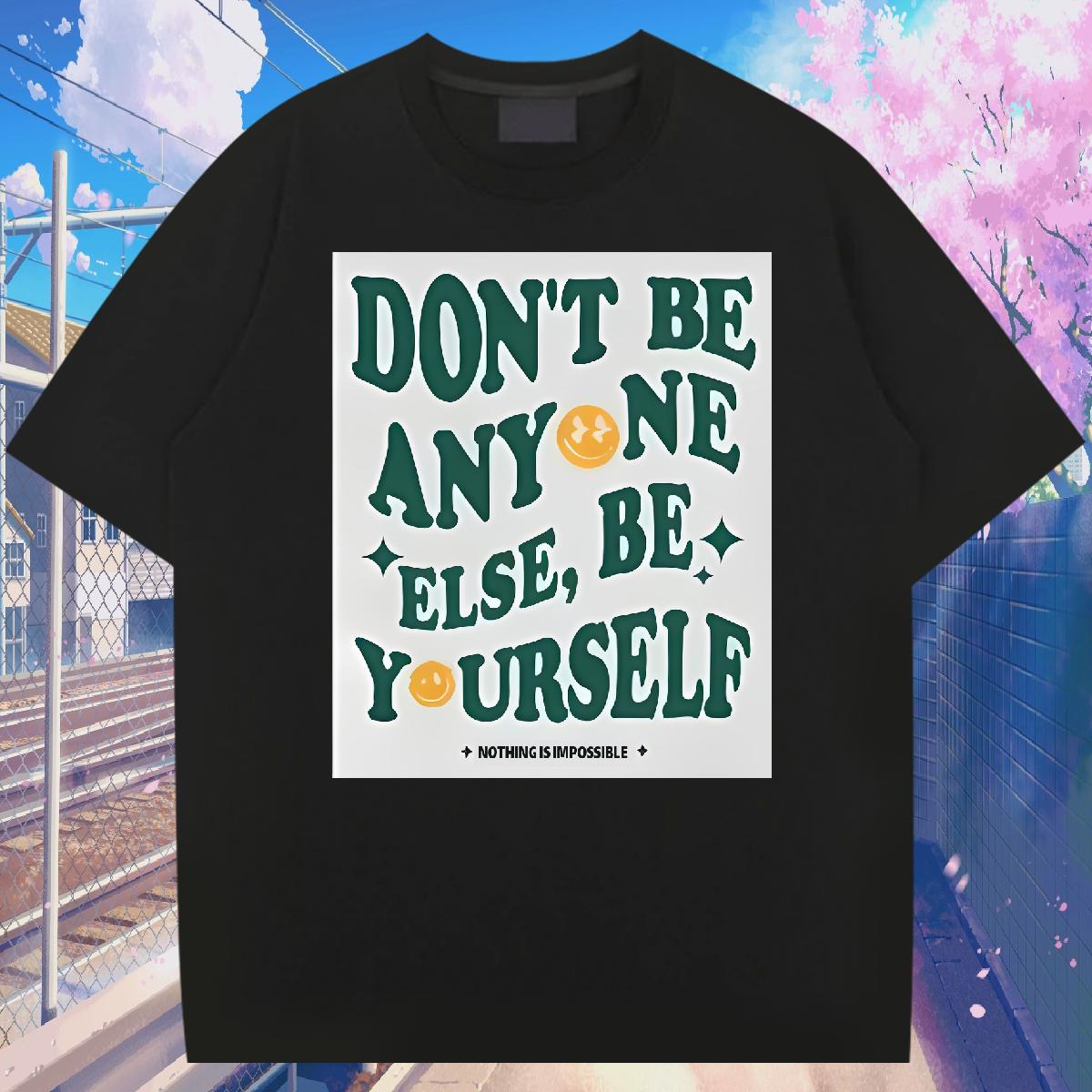 Fashion New T shirt nothing is impossible 230g Cotton Black Oversized Men Clothes T-Shirt Beach O-Neck Short Sleeve Cotton Cool Tshirts