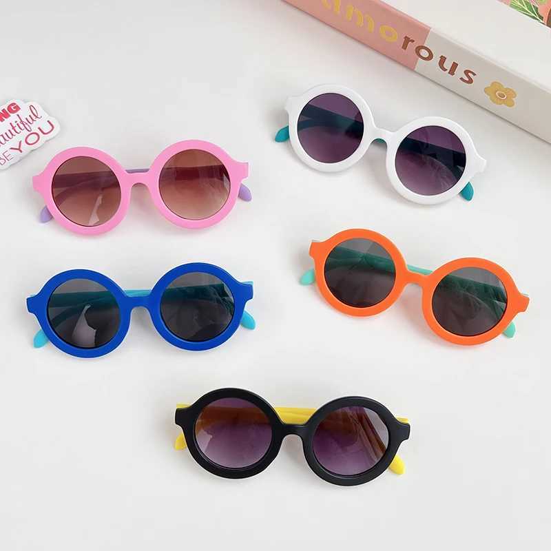 Sunglasses 2024 New Children Candy Colors Round Simple Sunglasses UV400 Outdoor Girls Boys Lovely Protection Sunglasses Kids Sun Glasses