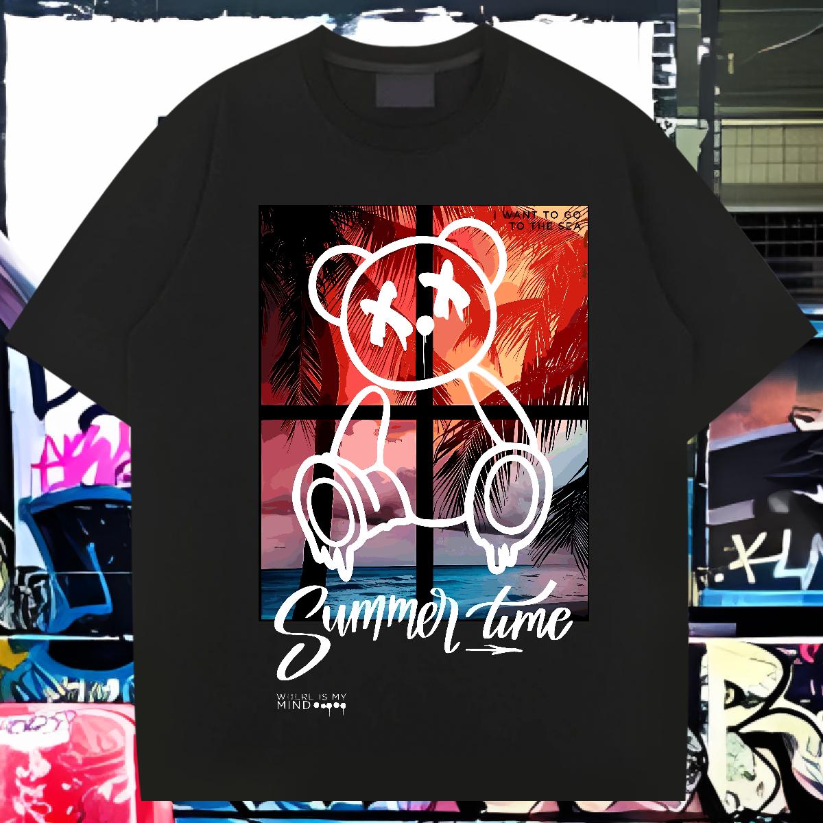 New Arrival Men T Shirts Graffiti Art 230g Cotton Graphic Tshirt for Man Woman Spring Summer Round Neck Short Sleeve High Quality Tops