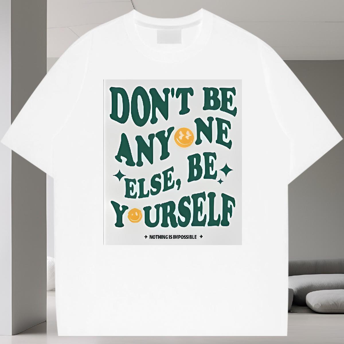 Designer Fashion T-Shirts nothing is impossible 100% Cotton 230g DIY Printed Men Clothes T-Shirt Street wear Hip Hop Crew Neck Cotton Cool Design Polo