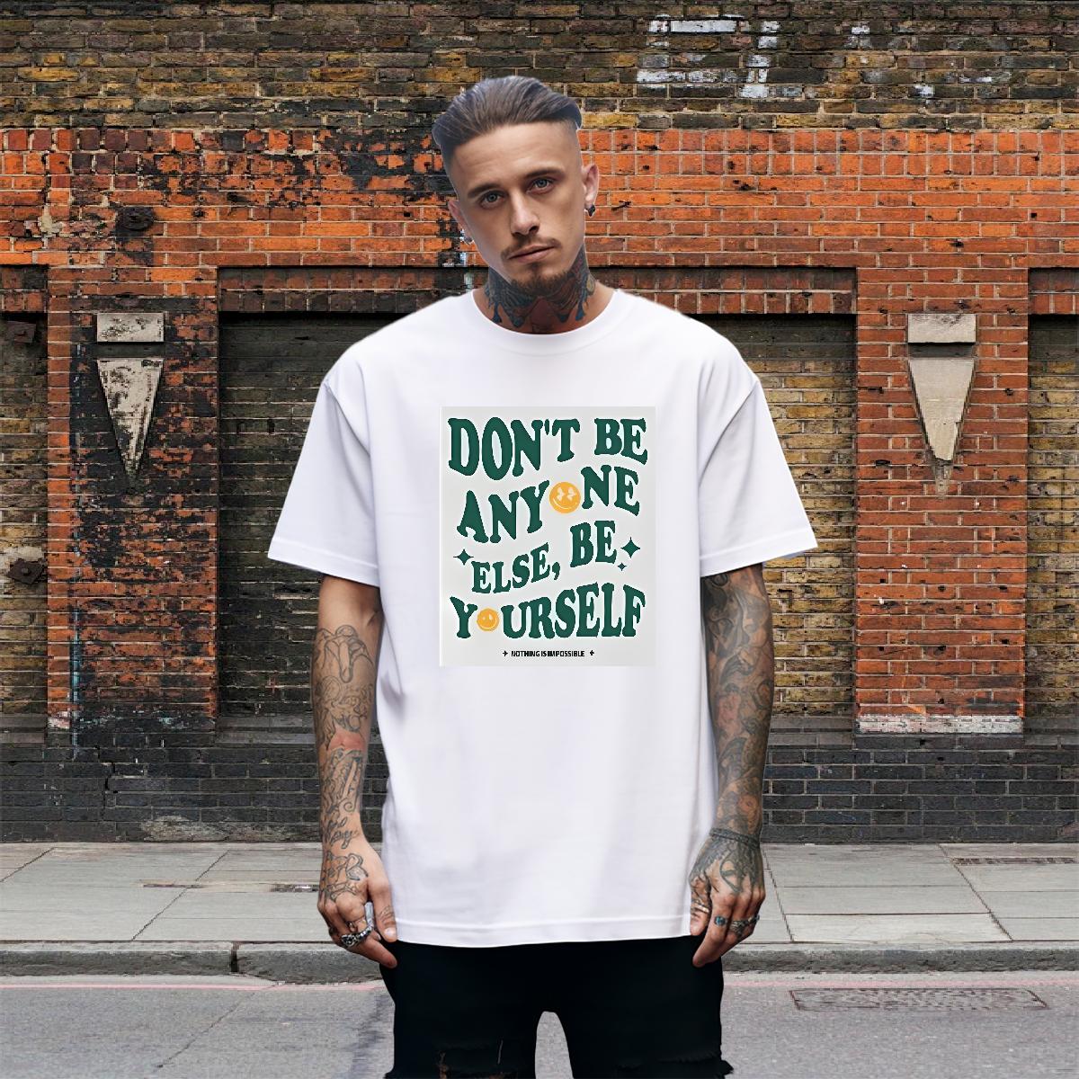 Casual New T-Shirts nothing is impossible 100% Cotton 230g Custom Anime Couples T Shirts Summer Casual Short Sleeve Cotton O-Neck Loose Fit Tops Tees